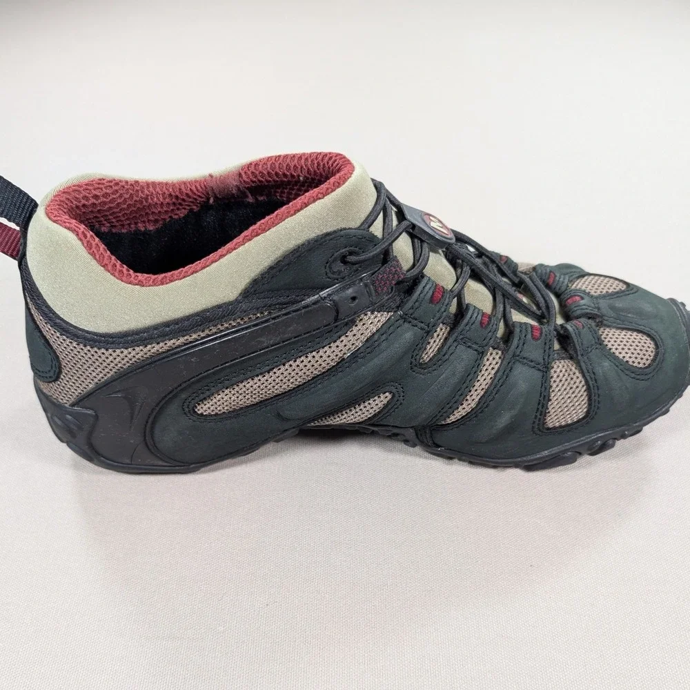 Merrell Chameleon II Stretch Mens 10 Black Tan Hiking Shoes Vibram Sole
